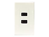 4XEM 2 Port/Outlet Female HDMI Wall Plate (White) - 1-gang - White - 2 x HDMI Port(s) - 1 1 thumbnail image