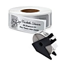 Personalized Custom Printed, Return Roll Address Labels, Silver Foil, Black Ink, 2-1/2" x 3/4", Roll of 250