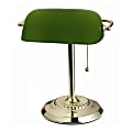 Banker's Desk Lamp, Green/Brass 1 thumbnail image