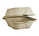 World Centric Unbleached Plant Fiber Burger Boxes, 6"H x 6"W x 3"D, Natural, Pack Of 500 Boxes 1 thumbnail image