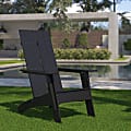 Flash Furniture Sawyer Modern All-Weather Poly Resin Wood Adirondack Chair, Black