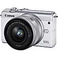 Canon EOS M200 24.1 Megapixel Mirrorless Camera with Lens - 0.59" - 1.77" - White - Autofocus - 3" Touchscreen LCD - 3700C009 1 thumbnail image