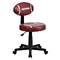 Flash Furniture Vinyl Low-Back Task Chair, Football, Brown/Black