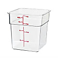 Cambro Food Storage Container, 7 3/8"H x 7 1/4"W x 7 1/4"D, 4 Qt, Clear