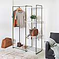 Honey Can Do Freestanding Open Metal Closet Wardrobe, 68”H x 19”W x 45”D, Olive/White 1 thumbnail image