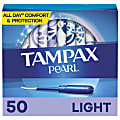 Tampax Pearl Tampons With LeakGuard Braid, Light Absorbency, Unscented, Pack Of 50 Tampons 1 thumbnail image