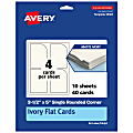Avery® Print-To-The-Edge Flat Cards, 3-1/2"x5" Rectangle Single Rounded Corner, Matte Ivory, Pack Of 40 1 thumbnail image