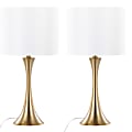 LumiSource Lenuxe Contemporary Table Lamps, 24-1/4”H, Turquoise Shade/Brushed Nickel Base, Set Of 4 Lamps 1 thumbnail image