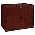 Lorell® Prominence 2.0 36"W x 22"D Lateral 2-Drawer File Cabinet, Mahogany