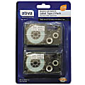 Ativa™ Model 12BWE2 Black-On-White Tapes, 0.5" x 25', Pack Of 2