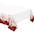 Amscan Get Axed Plastic Rectangular Tablecloths, 54" x 102", Red/White, Pack Of 3 Tablecloths