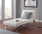 DHP Emily Bonded Leather Chaise Lounger, Vanilla