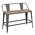 LumiSource Oregon Counter Bench, Gray/Espresso 1 thumbnail image