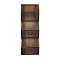 DesignOvations Burdock Wood And Metal Wall Storage Pockets, 37”H x 13”W x 7-1/2”D, Rustic Brown/Black 1 thumbnail image