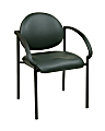 Office Star™ Work Smart Fabric Stack Chair With Arms, 33"H x 24 1/2"W x 24 1/4"D, Dark Green