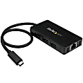 StarTech.com USB-C to Ethernet Adapter - Gigabit - 3 Port USB C to USB Hub and Power Adapter - Thunderbolt 3 Compatible 1 thumbnail image