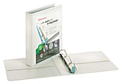 Office Depot® Brand EasyOpen® ClearVue™ Locking Slant-D® Ring Binder, 1 1/2" Rings, Letter Size, White