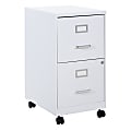 Office Star™ 20"D Vertical 2-Drawer Mobile Locking File Cabinet, White