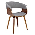 LumiSource Vintage Mod Chair, Walnut/Light Gray