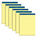 TOPS™ Double Docket™ Writing Pads, 8 1/2" x 11 3/4", Narrow Ruled, 100 Sheets, Canary, Pack Of 6 Pads 1 thumbnail image
