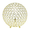 Lalia Home Elipse Glamorous Crystal Orb Table Lamp, 10"H, Gold