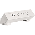 FlexiSpot PS015W 3-Outlet Desktop Power Strip, 2"H x 8.6"W x 2"D, White 1 thumbnail image