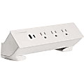 FlexiSpot PS015W 3-Outlet Desktop Power Strip, 2"H x 8.6"W x 2"D, White