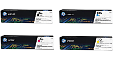 HP 130A 4-Color Black/Cyan/Magenta/Yellow Toner Cartridges, Pack Of 4 Cartridges, HP130ASET-OD 1 thumbnail image