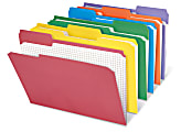 Office Depot® Brand Reinforced Tab Color File Folders With Interior Grid, 1/3 Cut, Letter Size, Assorted Colors, Box Of 100