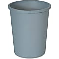Rubbermaid Commercial Untouchable 11-Gallon Waste Container - 11 gal Capacity - Round - Crack Resistant, Durable - 18.8" Height x 15.8" Diameter - Plastic - Gray - 1 Each