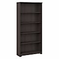 Bush Business Furniture Cabot 67"H 5-Shelf Bookcase, Heather Gray, Standard Delivery