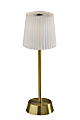 Adesso Bobby Cordless LED Indoor/Outdoor Table Lamp, 14”H, Off-White Shade/Antique Brass ase 1 thumbnail image
