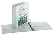 Office Depot® Brand EasyOpen™ ClearVue™ Locking Slant-D® Ring 3-Ring Binder, 2" D-Rings, Letter Size, White
