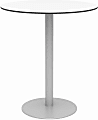 KFI Studios Eveleen Round Outdoor Bistro Patio Table, 41”H x 36”W x 36”D, Designer White/Silver