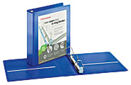 Office Depot® Brand EasyOpen™ ClearVue™ Locking Slant-D® Ring 3-Ring Binder, 2" D-Rings, Letter Size, Blue