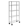Honey Can Do Heavy-Duty Rolling Adjustable Shelving Unit, 76”H x 14-1/4”W x 36”D, Chrome 1 thumbnail image