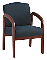 Office Star™ Work Smart Fabric Guest Chair With Cherry Finish, 33 1/2"H x 23"W x 25 1/2"D, Cherry Frame, Midnight Blue Fabric