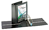 Office Depot® Brand EasyOpen™ ClearVue™ Locking Slant-D® Ring 3-Ring Binder, 4" D-Rings, Letter Size, Black