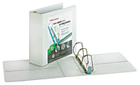 Office Depot® Brand EasyOpen® ClearVue™ Locking Slant-D® Ring Binder, 4" Rings, Letter Size, White