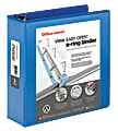 Office Depot® Brand EasyOpen™ ClearVue™ Locking Slant-D® Ring 3-Ring Binder, 3" D-Rings, Letter Size, Blue