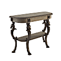 Powell Willett Demilune Console Table, 31-1/2”H x 42”W x 15-1/2”D, Pewter/Gray Wash