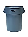 Rubbermaid® Commercial BRUTE® Round Plastic Refuse Container, 55 Gallon, Gray
