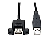 Tripp Lite 6 Inch Panel Mount USB 2.0 Extension Cable USB A to Panel Mount A Male/Female 6" - USB extension cable - USB (M) to USB (F) - USB 2.0 - 5.9 in - molded - black