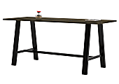 KFI Studios Midtown Pedestal Round  Table Set With Armless Chairs, 31-3/4”H x 22”W x 19-3/4”D, River Cherry Top/Black Base/White Chairs, 840031939944 1 thumbnail image