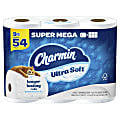 Charmin Ultra Soft Super Mega 2-Ply Toilet Paper Rolls, 4” x 4-1/2”, White, 366 Sheets Per Roll, Pack Of 9 Rolls