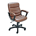 Just Simple Puresoft Mid-Back Chair, 38 1/2"H x 24 3/4"W x 26 1/4"D, Brown 1 thumbnail image
