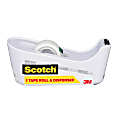 Scotch® Tape Dispenser, White, .75 in x 350 in, Roll of tape included