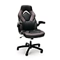 OFM Essentials Racing Style Bonded Leather High-Back Gaming Chair, Gray/Black
