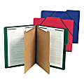 SJ Paper Classification Folders, 2 Dividers, 6 Partitions, 1/3 Cut, Legal Size, 30% Recycled, Executive Red, Pack Of 10
