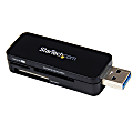 StarTech.com USB 3.0 External Flash Multi Media Memory Card Reader - SDHC MicroSD - microSD, SDHC, SD, MultiMediaCard (MMC), miniSD, microSDHC, TransFlash, SDXC, Reduced Size MultiMediaCard (MMC), MMCmobile, Micro Size MultiMediaCard (MMC)